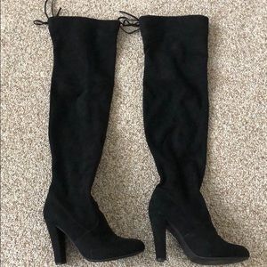 Steve Madden Over the knee black suede boots